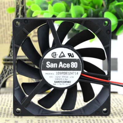 SANYO 12V 0.2A 109P0812H714 8015 8cm Inverter Chassis Industrial Cooling Fan - Image 1 of 4