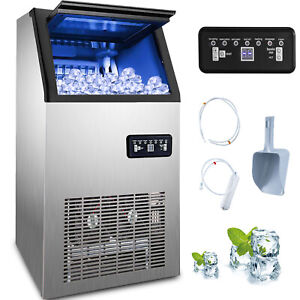 50KG 110LBS Commercial Ice Maker Machine 220V Ice-Cream Stores Restaurants Bars