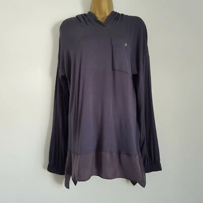 NEW Ex WALLIS 8-18 RRP £30.00 Grey Contrast Hem Hoodie Top - Image 1 of 4