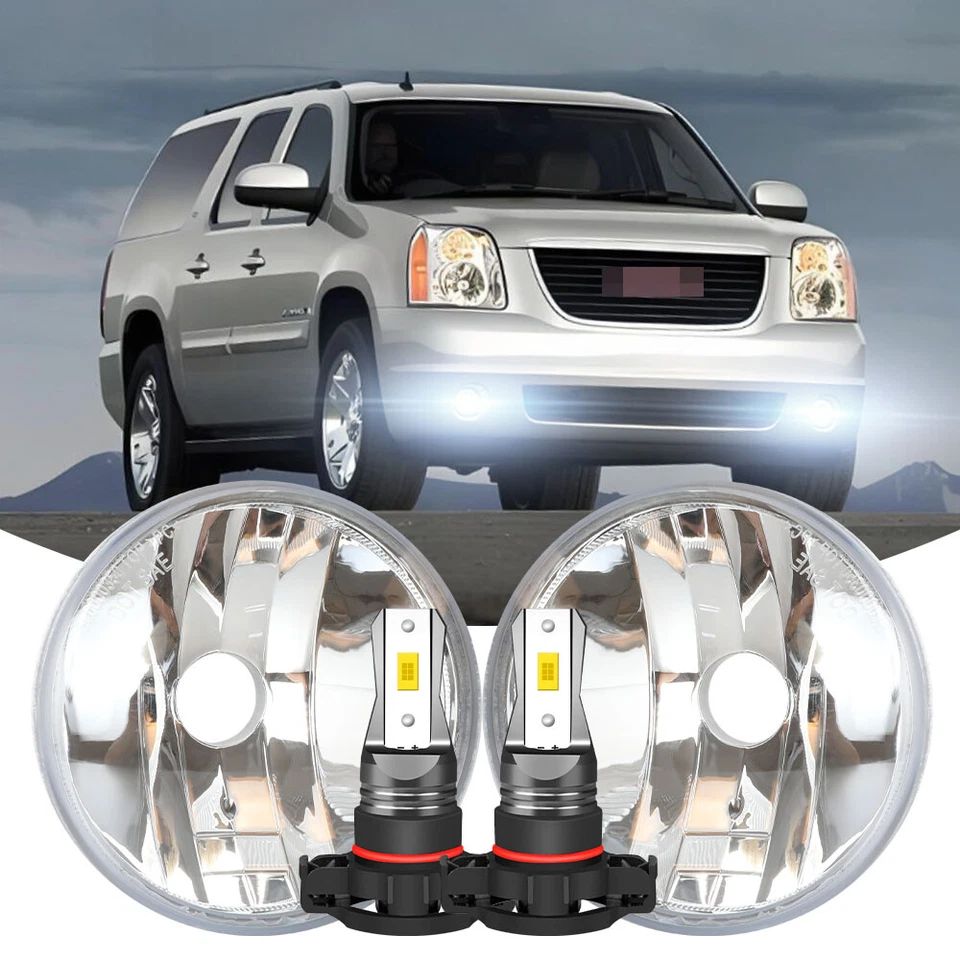 Pair Fog Lights Clear Front Bumper Driving Lamps For GMC Yukon XL2500 2007-2013 - Image 1 of 4