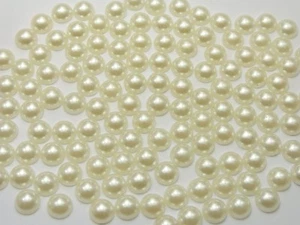 1000 cuentas de media perla de marfil 6 mm espalda plana cabajones álbum de recortes artesanal respaldo plano - Imagen 1 de 4