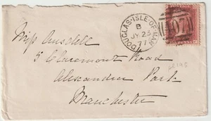 1877 DOUGLAS ISLE OF MAN DUPLEX SCARCE 1d PLATE 195 TO MANCHESTER - IOM - LANCS - Picture 1 of 3