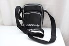 Adidas Small Black Faux Leather 2 Zip Travel/Gym/Shoulder Purse/Bag Nylon Strap