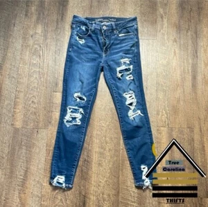 American Eagle Outfitters Jeggings Jeans Size 8 Destroyed  Stretchy SKU #150 - Picture 1 of 8