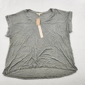 Jane & Delancey Womens Size XL Gray V-Neck Short Sleeve Basic Tshirt Soft Top - Picture 1 of 7