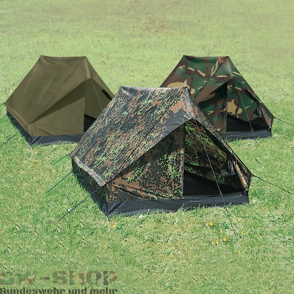 MILITÄR ZWEIMANNZELT MINI PACK BW BUNDESWEHR ZELT ARMY CAMPING OUTDOOR OLIV CAMO - Bild 1 von 1