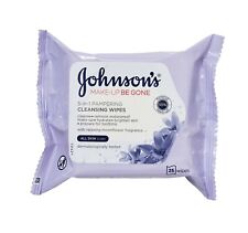 JOHNSON'S Make-Up Be Gone 5-in-1 Pampering Cleansing Face Wipes, 25pcs
