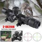 2- 8 x 20 Red Green Illuminated Reticle Scope Optical Sight Sniper Hunting 20mm
