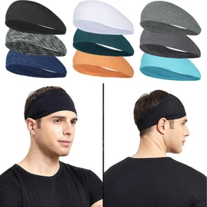 Sports Headband Elastic Absorbent Sweat Yoga Gym Hair Band Bandage for Men Women - Picture 1 of 84