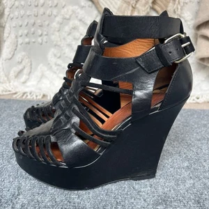 Tacones de cuña Givenchy Corinne para mujer de cuero gamuza gladiador plataforma talla 37 - Imagen 1 de 8