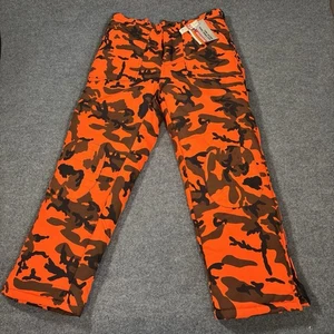 Vintage NWT Winchester Pants Mens XL Insulated Blaze Orange Camo Hunting Zip Off - Picture 1 of 16