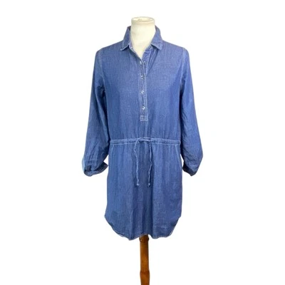 Vestido túnica vaquero de mezclilla para niña Krazy mujer talla S azul manga larga cordón  Foto 1 de 4