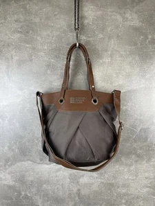 George Gina & Lucy Vintage Tote Brown Nylon Leather Trim Shoulder Handbag Bag - Picture 1 of 18