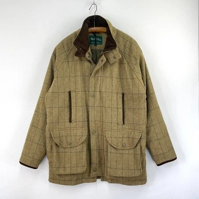 Alan Paine Combrook Tweed Coat Mens Large Green Check Shooting Field Jacket - Image 1 of 4