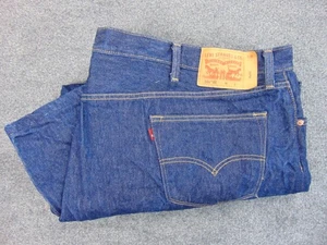 Pantalones de mezclilla Levi’s 501XX para hombre 52x22 azul oscuro botón mosca aspecto rígido - Imagen 1 de 11