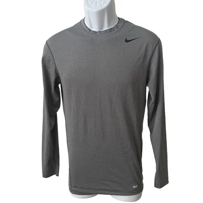 Nike Pro Combat Men's Large Shirt Gray Compression Dri Fit Long Sleeve - Image 1 of 4
