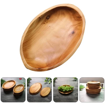 Holz Obsttablett Hotel Oval Food Tablett Restaurant Snack Aufbewahrung einfach - Bild 1 von 4