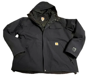 Carhartt Jacket Mens LARGE Blue Shoreline Storm Defender Hooded Full Zip Work - Picture 1 of 16