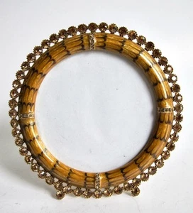 Jay Strongwate Standing Picture Frame Round Enamel & Swarovski Crystals - Picture 1 of 6