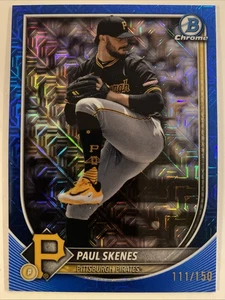 2025 Bowman Paul Skenes #30 Chrome Mojo Fractor Blue Foil 111/150 - Bild 1 von 2