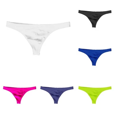 Costume da bagno nylon asciugatura rapida sexy pantaloncino tinta unita costume - Immagine 1 di 4