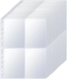 A4 Punched Pocket Photo Sleeves - 30 Pack with 4 Pockets - Picture 1 of 7