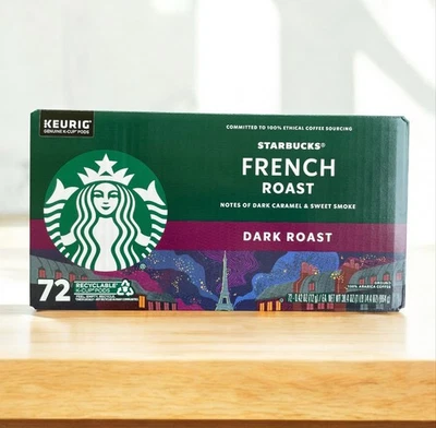 Starbucks French Roast Coffee 72 K-cups, 100% Arabica, Dark Roast, Exp:03/26 - Image 1 of 3