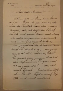 Jewish Judaica 1925 Switzerland Zurich Letter German MOSES ANTMANN - Picture 1 of 2