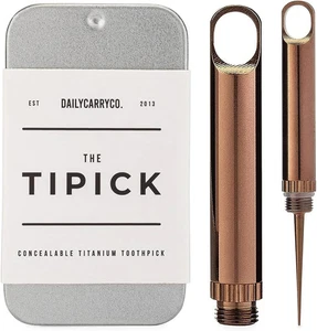 DAILYCARRYCO The TiPick Titanium Toothpick Keychain Holder Rose Gold - Picture 1 of 1