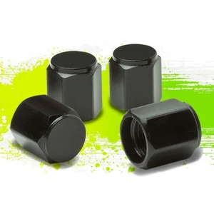 4 X Brass High Strength Tire/Rim Valve/Wheel Tyre Air Cap Dust Cover Stem Black - Picture 1 of 4
