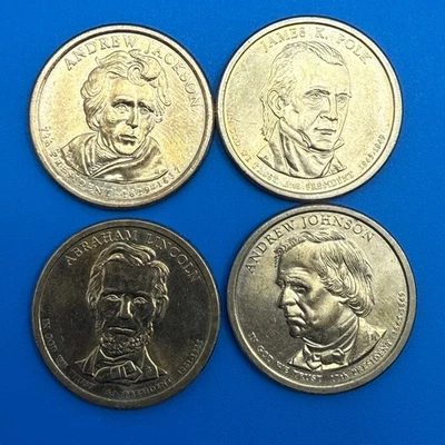 Lote de 4 moedas presidenciais de um dólar em perfeito estado 2008D 2009D 2010D 2011D - Imagem 1 de 4