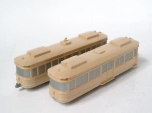 Wiking 1:87 - Straßenbahn 2-Achs-Triebwagen + 2 Achs-Anhänger, unverglast - Bild 1 von 12