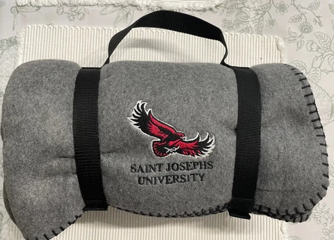 VINTAGE St. Joseph’s [St. Joes] University HAWKS Fleece Blanket size 50" by 70" Cover