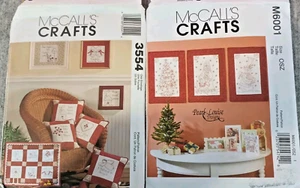 lot 2 McCall 9 RED WORK pattern 3544 mixed designs & M6001 Xmas Pearl Louise - Picture 1 of 14