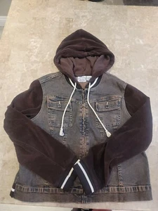 Jacket Size Large L BOYS Hoodie Velour Sweatshirt Brown color - Picture 1 of 6