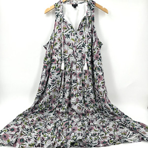 Torrid Midi Dress Womens 2 / 2X Sleeveless Tiered Floral Lined Pockets Boho