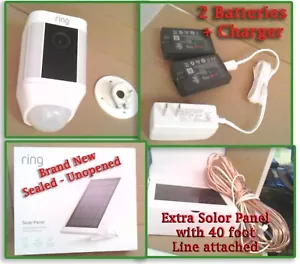 Ring~Spotlight~Battery~HD Security Camera~Extra Solor Panel~2 Batteries~Tested - Picture 1 of 14