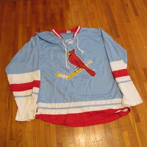 St Louis Cardinals Jersey Mens XL Baby Blue Red Hockey Jersey Stadium Give Away - Picture 1 of 1