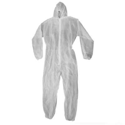 HANDANHY Disposable Coveralls x 3 White Hooded XL Suit Painters Protective Overalls Suit