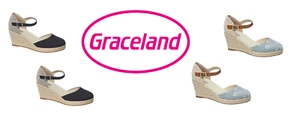 GRACELAND - SANDALI DONNA - CON CINTURINO - TACCO IN TESSUTO INTRECCIATO - Imagen 1 de 3