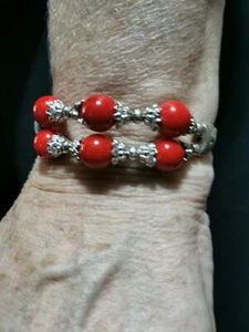 New Tibetan Silver red Charm Bracelet Bangle Jewellery Gift - Picture 1 of 1