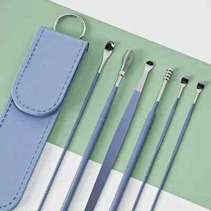6PCS Ear Pick Cleaning Set Spiral Tool Spoon Wax Remover Cleaner Curette Kit UK - Picture 1 of 13