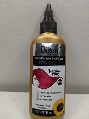 Color de pelo semipermanente Bigen # PP4 rosa pasión 3 oz tonos vivos nuevo Foto 1 de 2