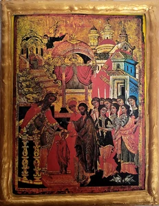 Presentation of Virgin Mary Eisodia St Anne & St Joachim Greek Orthodox Icon - Picture 1 of 7