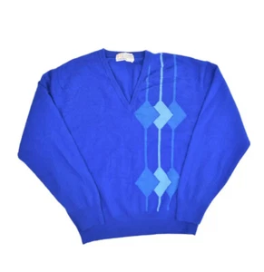 John Smedley Sweater Mens M Blue Verlana Merino Wool V Neck Jumper England - Picture 1 of 6