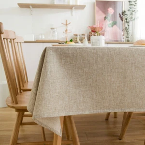 Cotton Linen Tablecloth Thick Tablecover Cloths Kitchen Plain Table Cloth Modern - Picture 1 of 27