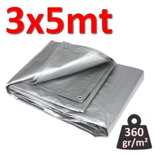 Telo telone occhiellato impermeabile mt 3x5 GRIGIO - 360 gr / m² - Imagen 1 de 1