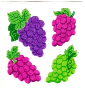 Sandylion FUZZY BUNCHES OF GRAPES Scrapbooking Stickers D07 ** OUT OF PRINT ** - Picture 1 of 1
