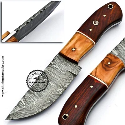 Custom  Hand Forged   Damascus Steel   Skinner Hunting Knife W/O Sheath DHK573 - Image 1 of 4