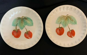Ebeling & Reuss 8" Fluted Strawberry Plate Lot of 2 Erphila Decorative Vintage - Picture 1 of 7
